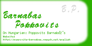 barnabas poppovits business card